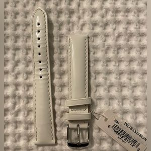 MICHELE 16mm new white leather watch band